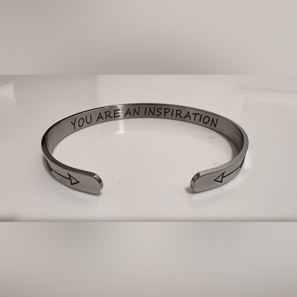 Silver Inspirational Cuff Bracelet